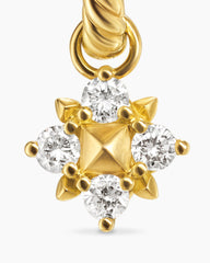 Petite Modern Renaissance® Pyramid Drop Earrings in 18K Yellow Gold with Diamonds, 18.8mm