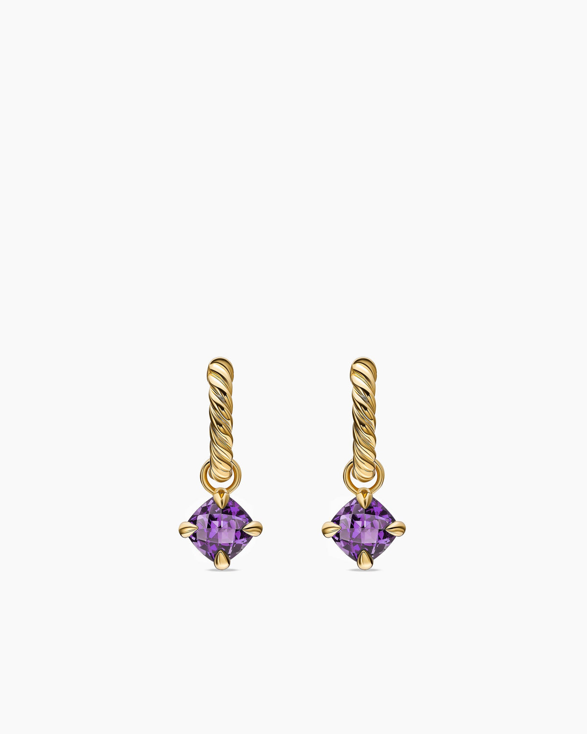 Micro Chatelaine® Drop Earrings in 18K Yellow Gold with Amethyst, 5mm