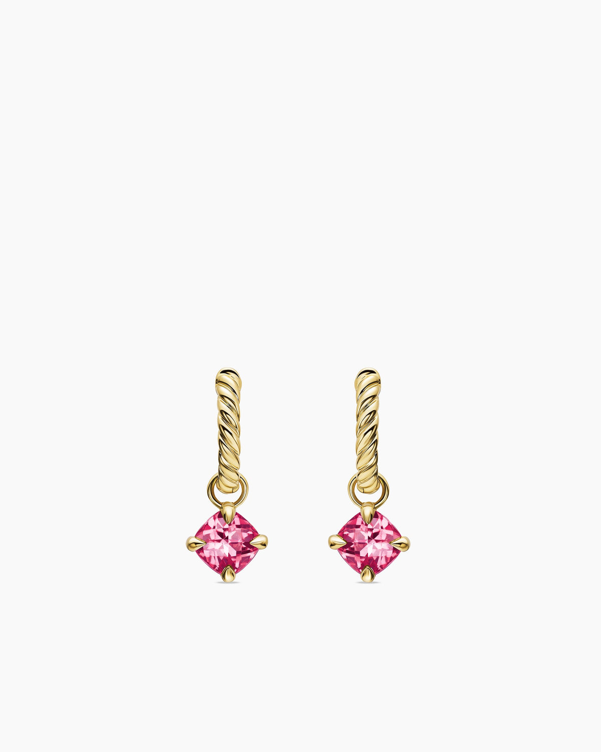 Micro Chatelaine® Drop Earrings in 18K Yellow Gold with Pink Tourmaline, 5mm