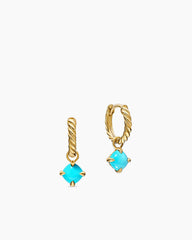 Micro Chatelaine® Drop Earrings in 18K Yellow Gold with Turquoise, 5mm