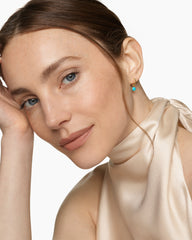 Micro Chatelaine® Drop Earrings in 18K Yellow Gold with Turquoise, 5mm