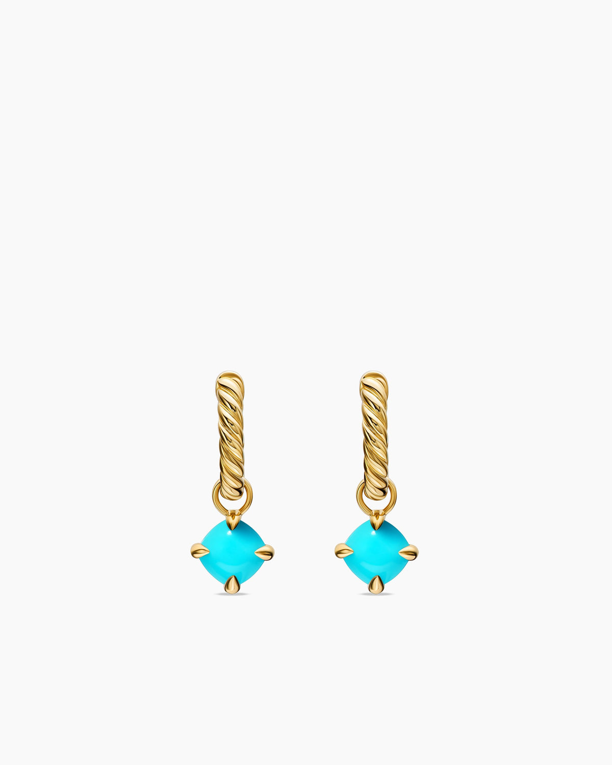 Micro Chatelaine® Drop Earrings in 18K Yellow Gold with Turquoise, 5mm