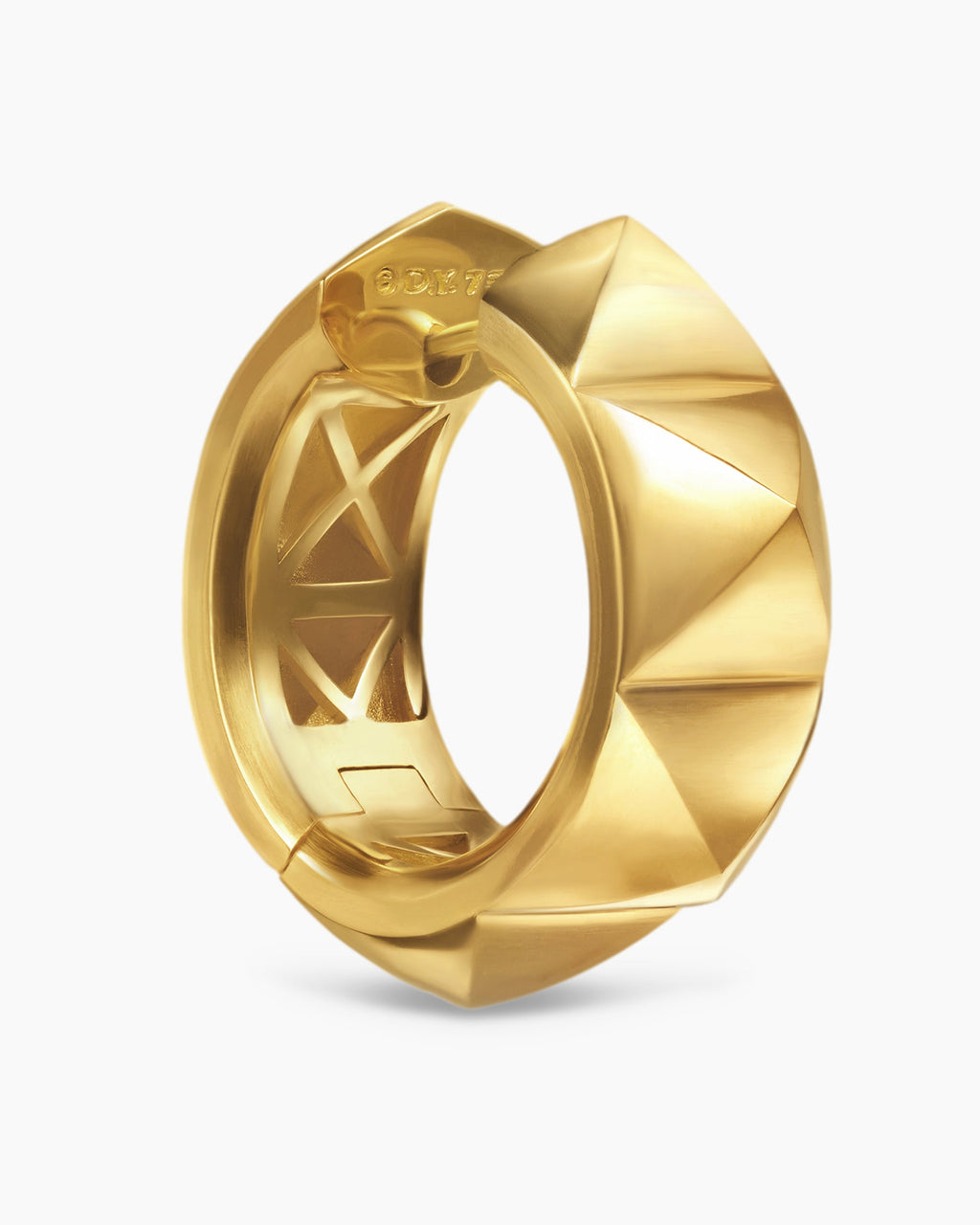 Pyramid Hoop Earrings in 18K Yellow Gold, 23.9mm