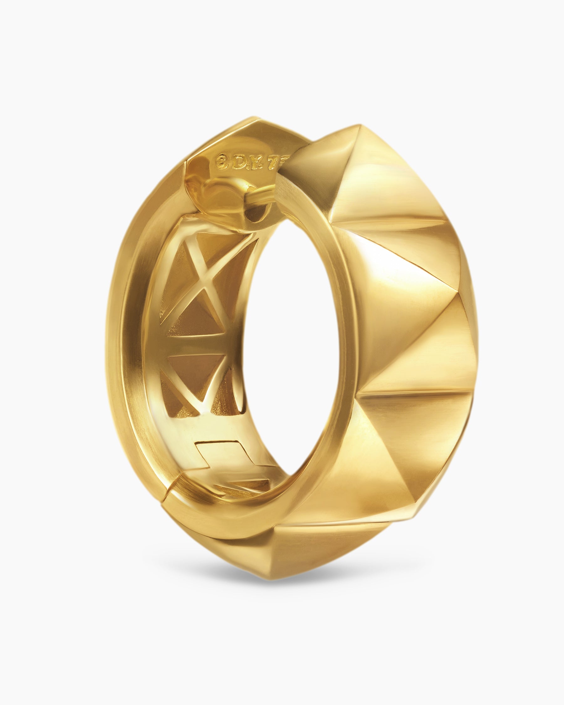 Pyramid Hoop Earrings in 18K Yellow Gold, 23.9mm