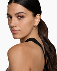 Crossover Huggie Hoop Earrings in Sterling Silver with 18K Yellow Gold, 12.4mm