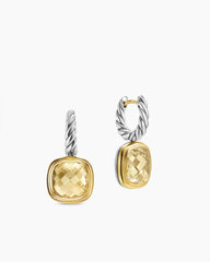 Albion® Drop Earrings in Sterling Silver with 18K Yellow Gold and Champagne Citrine, 10mm