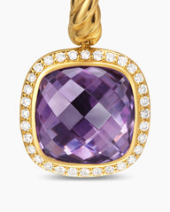 Albion® Drop Earrings in 18K Yellow Gold with Amethyst and Diamonds, 10mm