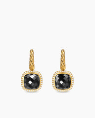 Albion® Drop Earrings in 18K Yellow Gold with Black Onyx and Diamonds, 10mm