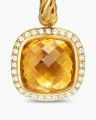 Albion® Drop Earrings in 18K Yellow Gold with Citrine and Diamonds, 10mm