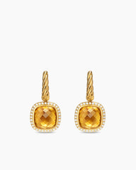 Albion® Drop Earrings in 18K Yellow Gold with Citrine and Diamonds, 10mm