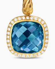 Albion® Drop Earrings in 18K Yellow Gold with Hampton Blue Topaz and Diamonds, 10mm