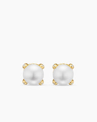 Pearl Classics Stud Earrings in 18K Yellow Gold and Diamonds, 6.6mm