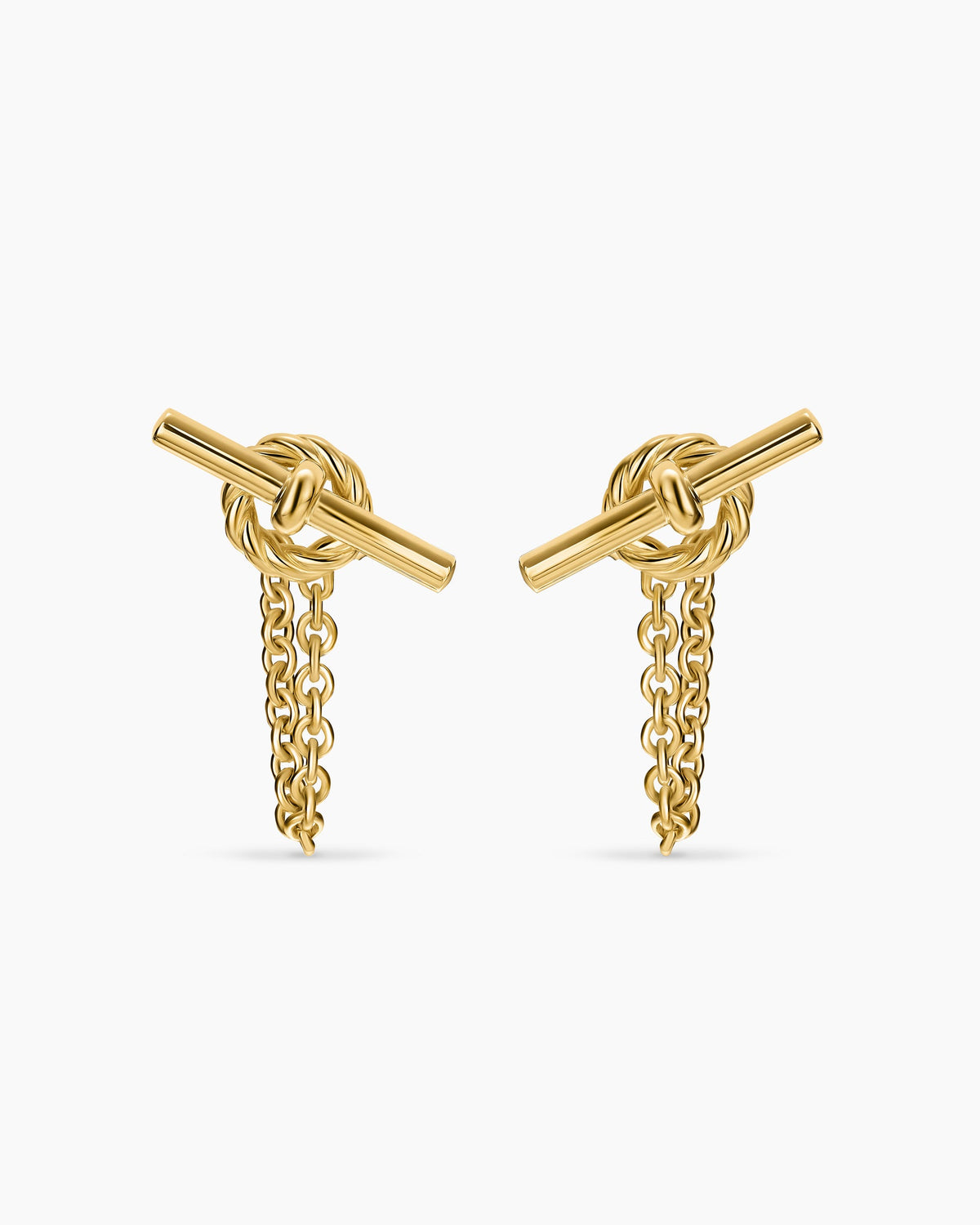 DY Mercer® Petite Toggle Chain Stud Earrings in 18K Yellow Gold, 38.2mm