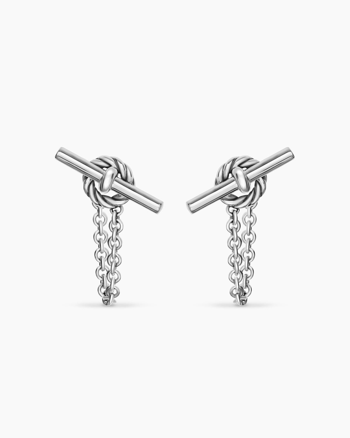 DY Mercer® Petite Toggle Chain Stud Earrings in Sterling Silver, 38.2mm