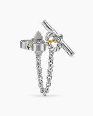 DY Mercer® Petite Toggle Chain Stud Earrings in Sterling Silver with Diamonds, 38.2mm
