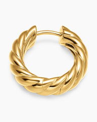 Sculpted Cable Hoop Earrings in 18K Yellow Gold, 18.6mm