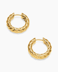Sculpted Cable Hoop Earrings in 18K Yellow Gold, 18.6mm