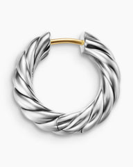 Sculpted Cable Hoop Earrings in Sterling Silver, 18.6mm