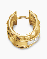 Crossover Trio Huggie Hoop Earrings in 18K Yellow Gold with Diamonds, 15.1mm