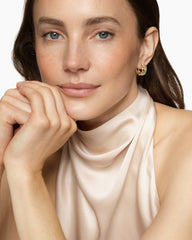 Crossover Trio Huggie Hoop Earrings in 18K Yellow Gold with Diamonds, 15.1mm