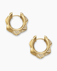 Pyramid Hoop Earrings in 18K Yellow Gold with Diamonds, 18.7mm