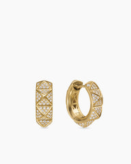 Pyramid Hoop Earrings in 18K Yellow Gold with Diamonds, 18.7mm