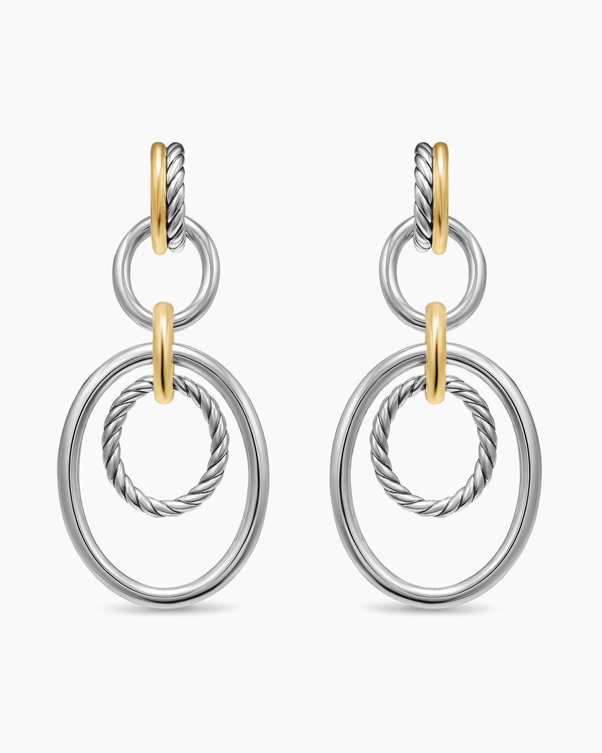 DY Mercer® Mobile Drop Earrings in Sterling Silver with 18K Yellow Gold, 65.7mm