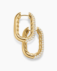 DY Madison® Smooth Hoop Earrings in 18K Yellow Gold with Diamonds, 24.3mm