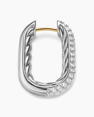 DY Madison® Smooth Hoop Earrings in Sterling Silver with Diamonds, 24.3mm