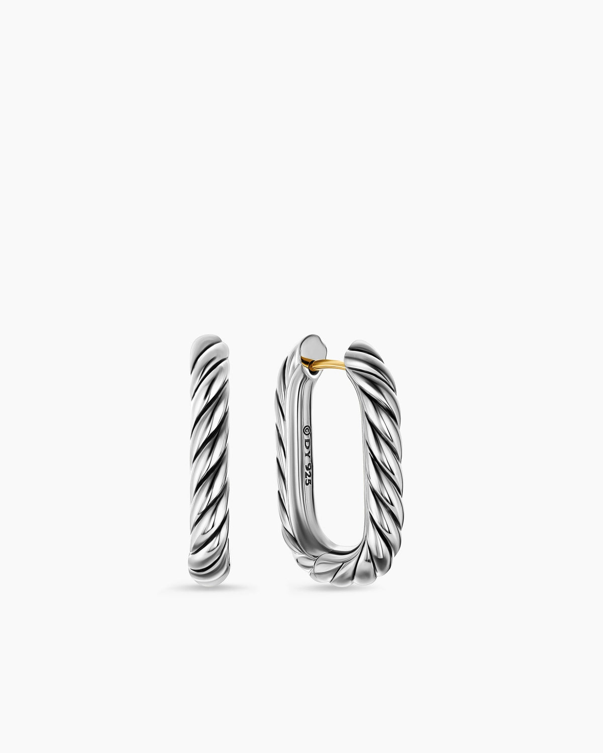 DY Madison® Cable Hoop Earrings in Sterling Silver, 24.3mm