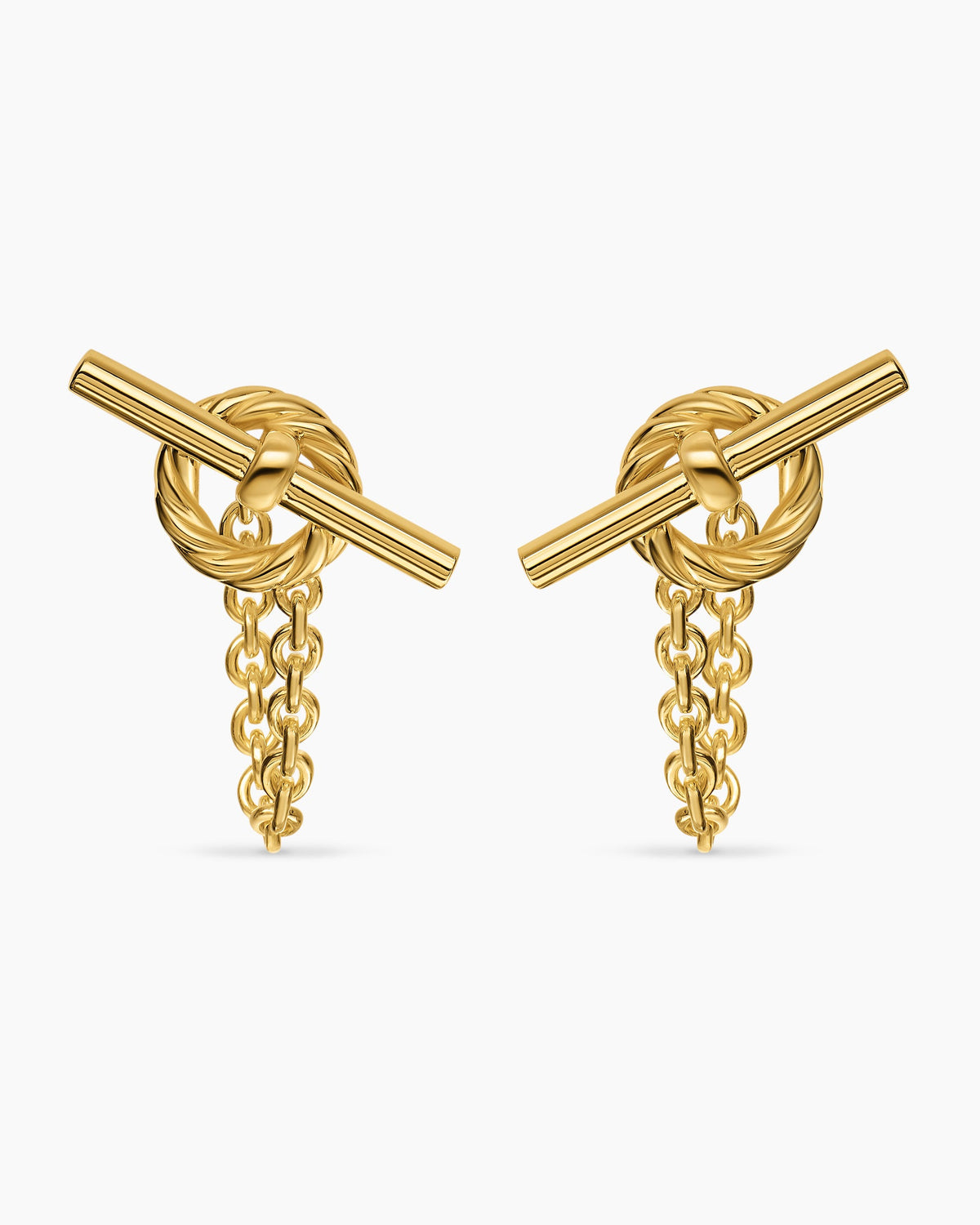 DY Mercer® Bold Toggle Chain Stud Earrings in 18K Yellow Gold, 50.4mm