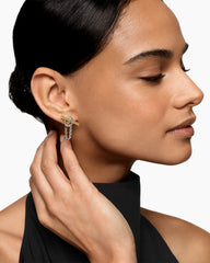 DY Mercer® Bold Toggle Chain Stud Earrings in Sterling Silver with 18K Yellow Gold, 50.4mm