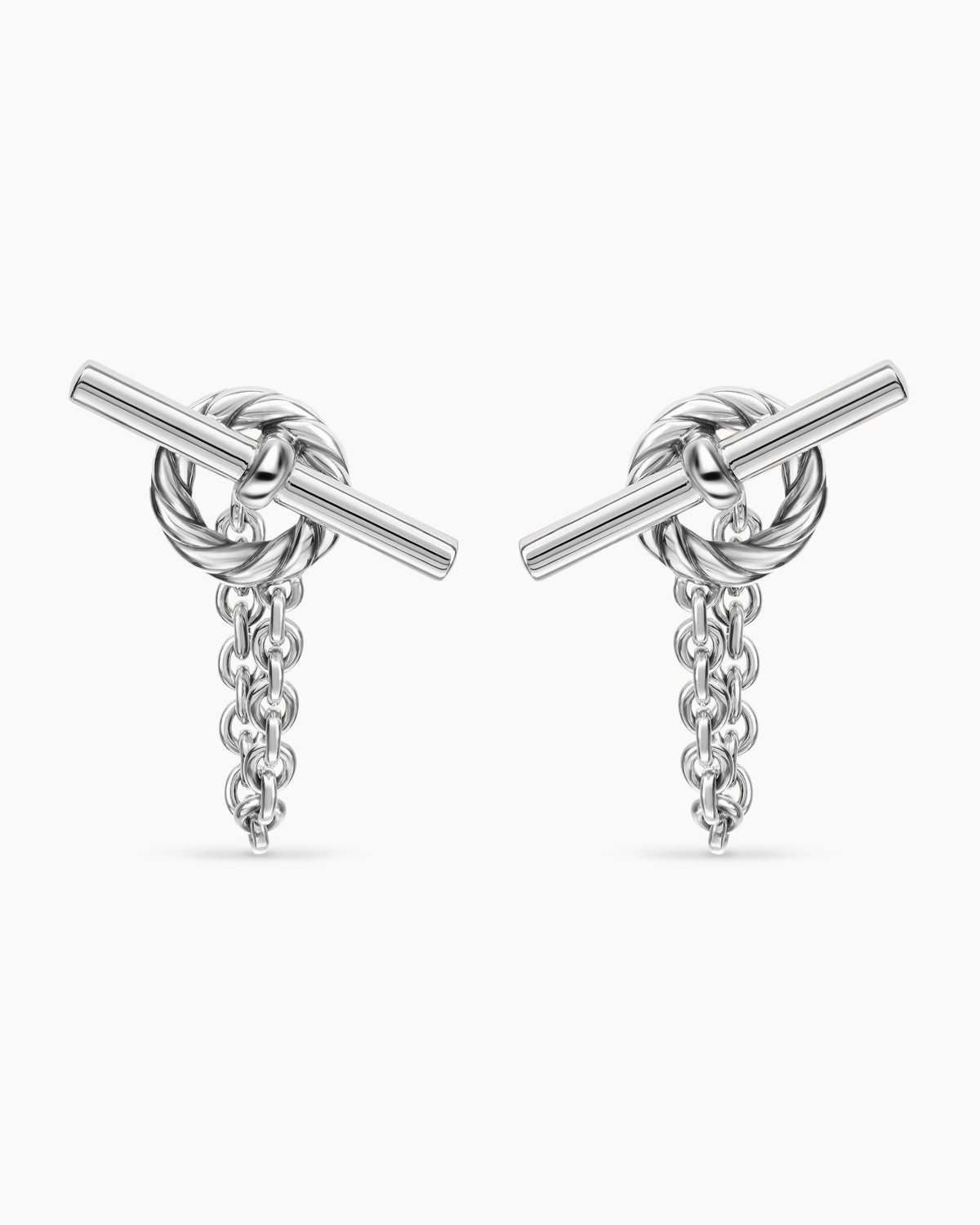 DY Mercer® Bold Toggle Chain Stud Earrings in Sterling Silver, 50.4mm