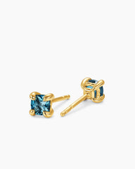 Micro Chatelaine® Stud Earrings in 18K Yellow Gold with Hampton Blue Topaz, 4.8mm