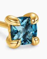 Micro Chatelaine® Stud Earrings in 18K Yellow Gold with Hampton Blue Topaz, 4.8mm