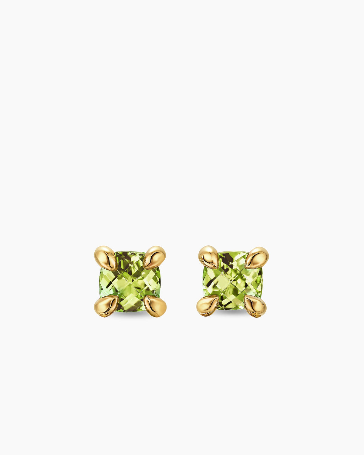 Micro Chatelaine® Stud Earrings in 18K Yellow Gold with Peridot, 4.8mm