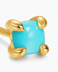 Micro Chatelaine® Stud Earrings in 18K Yellow Gold with Turquoise, 4.8mm