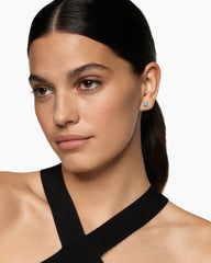 Micro Chatelaine® Stud Earrings in 18K Yellow Gold with Turquoise, 4.8mm