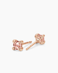 Micro Chatelaine® Stud Earrings in 18K Rose Gold with Morganite, 4.8mm
