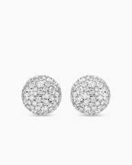 Pavé Stud Earrings in 18K Yellow Gold with Diamonds, 12mm