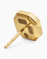 Streamline® Stud Earring in 18K Yellow Gold with Forged Carbon, 10.5mm