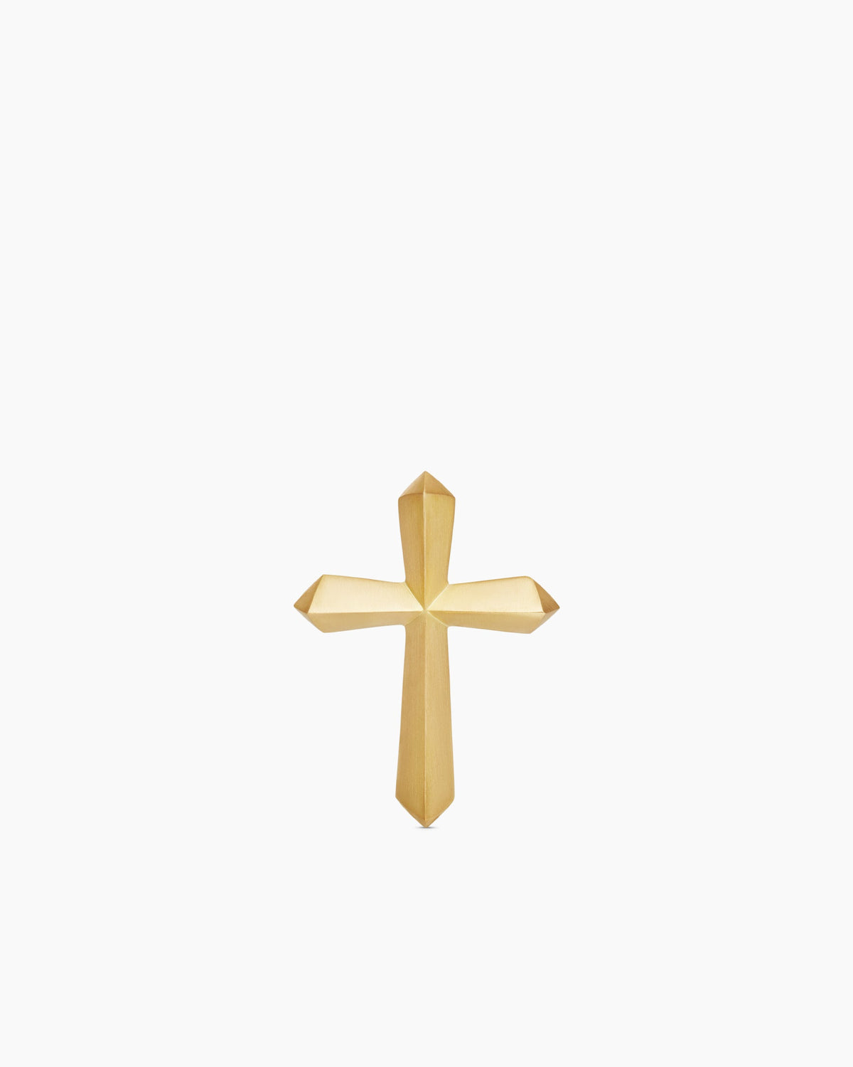 Faceted Cross Stud Earring in 18K Yellow Gold, 18.7mm