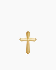 Faceted Cross Stud Earring in 18K Yellow Gold, 18.7mm