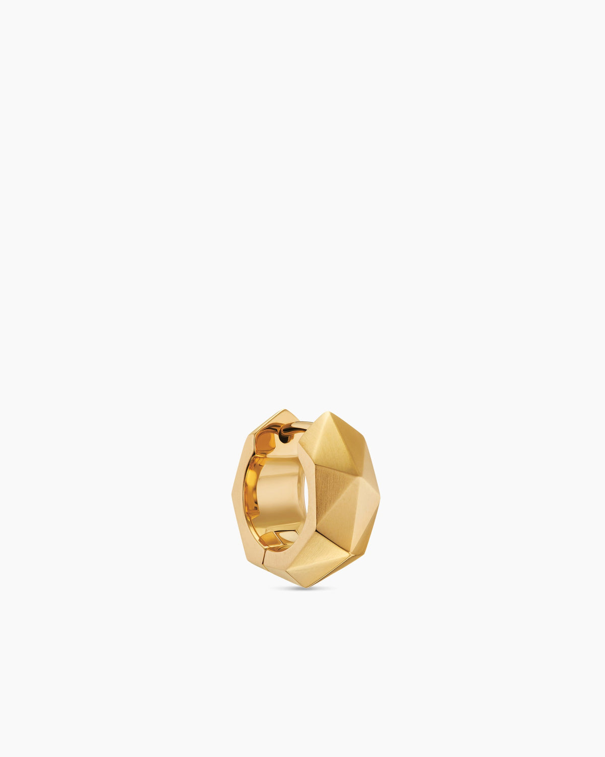 Faceted Hoop Earring in 18K Yellow Gold, 14.5mm