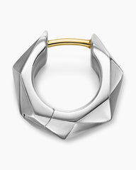Faceted Hoop Earring in Sterling Silver, 14.5mm