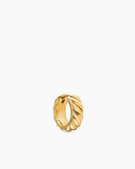 Sculpted Cable Hoop Earring in 18K Yellow Gold, 12.8mm