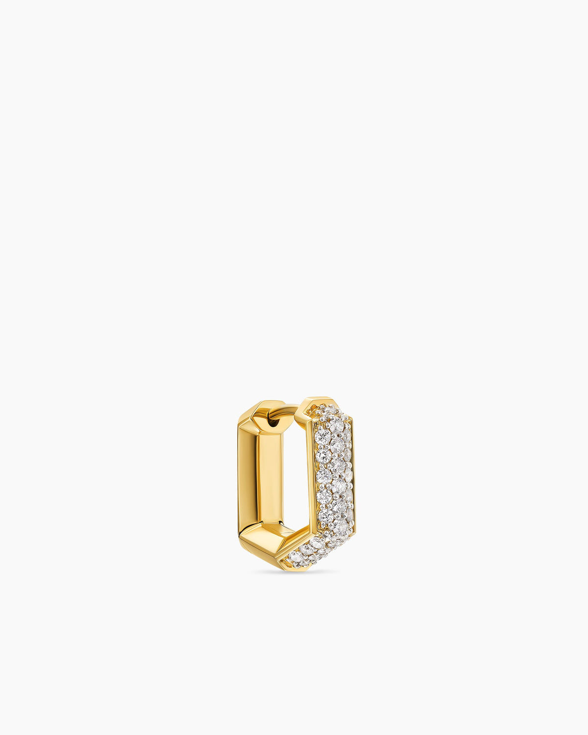 Streamline® Hoop Earring in 18K Yellow Gold with Diamonds, 11.7mm