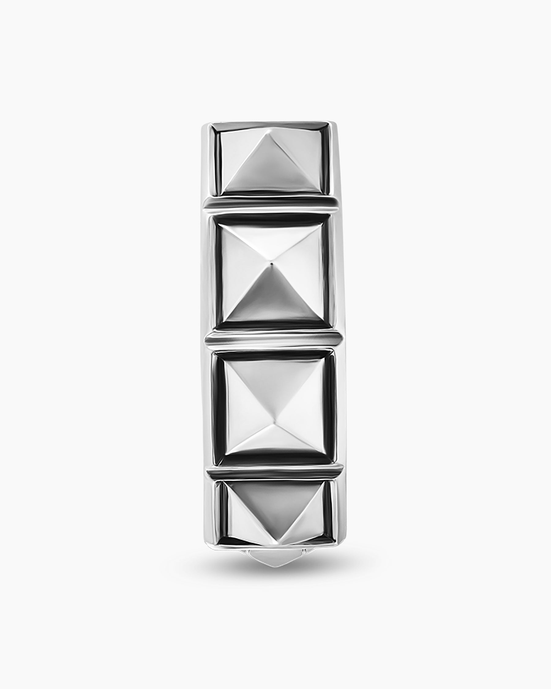 Pyramid Hoop Earring in Sterling Silver, 12.3mm