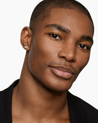 Pyramid Stud Earring in 18K Yellow Gold with Diamond, 6.6mm