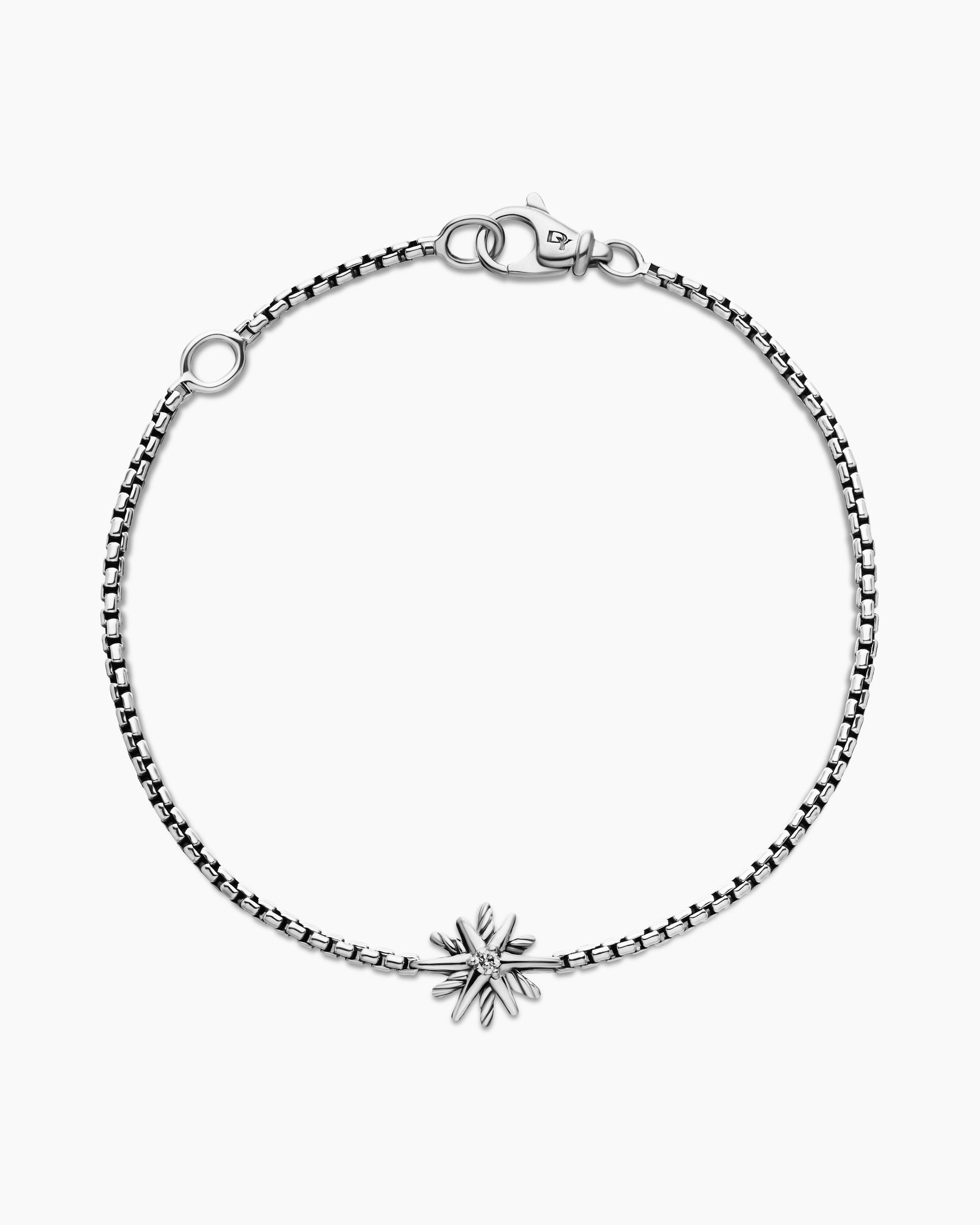 Starburst Teen Bracelet in Sterling Silver with Center Diamond, 8mm